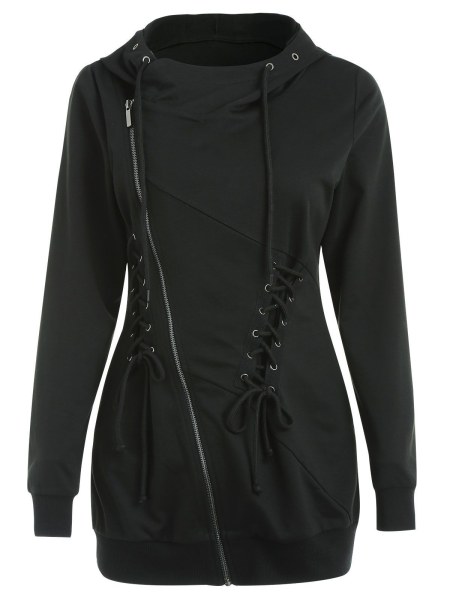 Criss Cross Zipper Hoodie