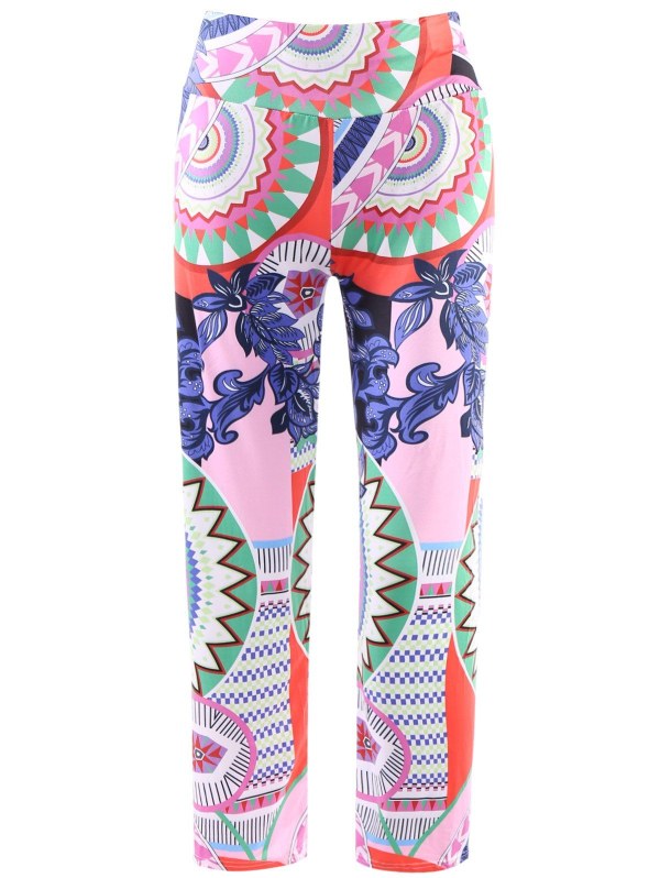 Fashionable Elastic Waist Printed Loose-fitting Women's Exumas Pants