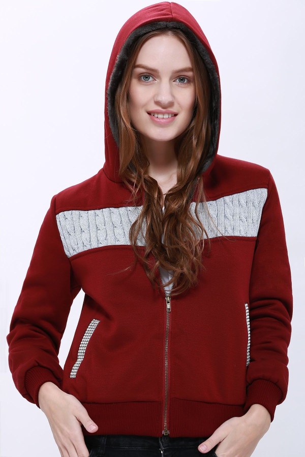 Fashionable Zippered Long Sleeve Hoodie For Women