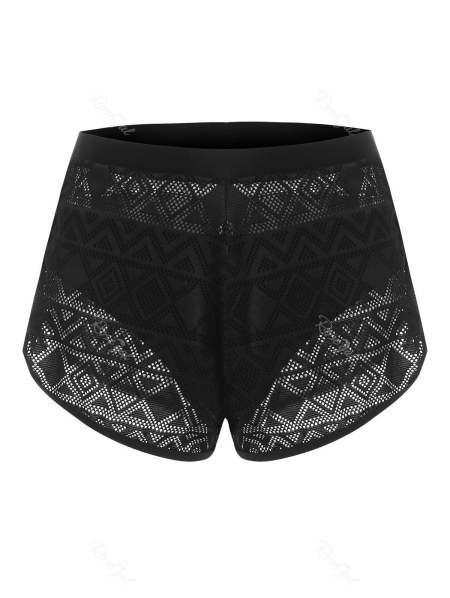Geo Pointelle Knit Shorts With Briefs