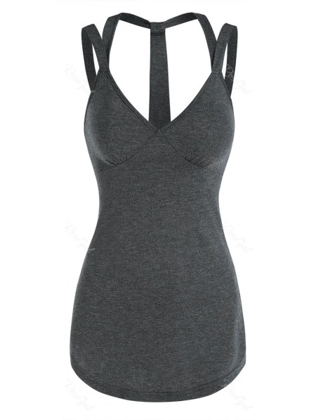 Heathered Cut Out Tank Top