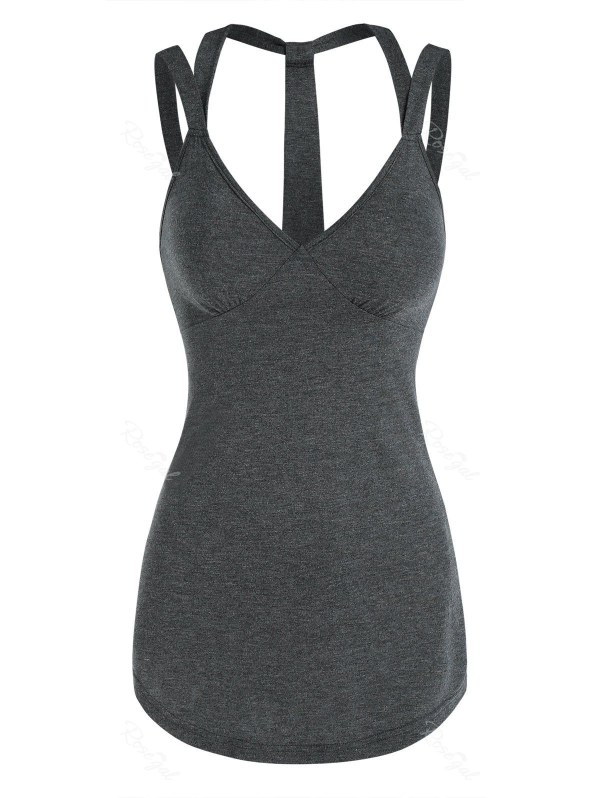 Heathered Cut Out Tank Top