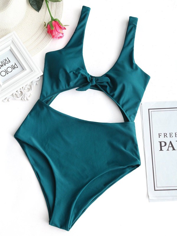 High Rise Cut Out Front Tied Swimwear