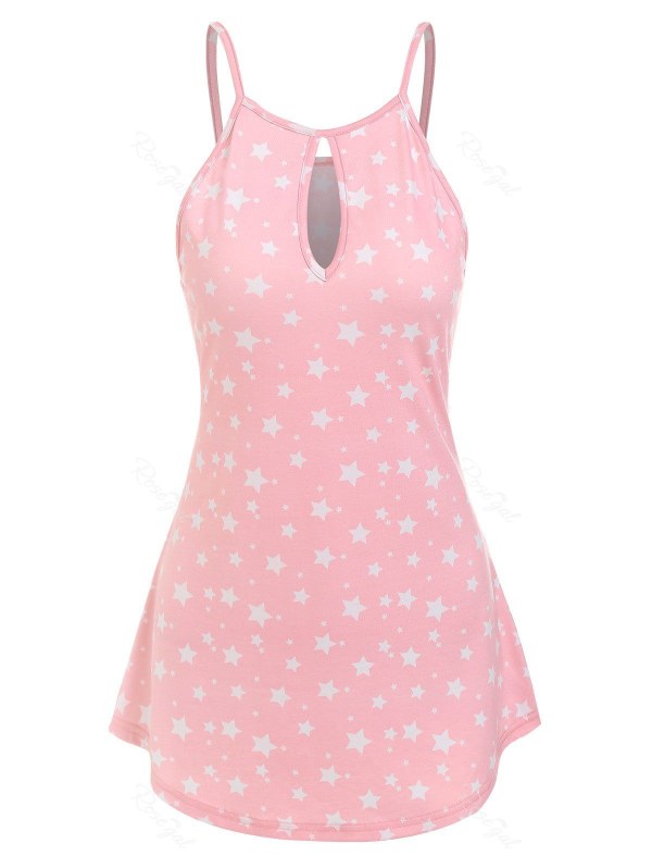 Keyhole Stars Printed Tank Top