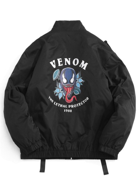 Marvel Spider-man Venom Print Double Pockets Padded Jacket