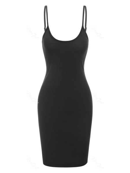 Spaghetti Strap Plain Bodycon Dress