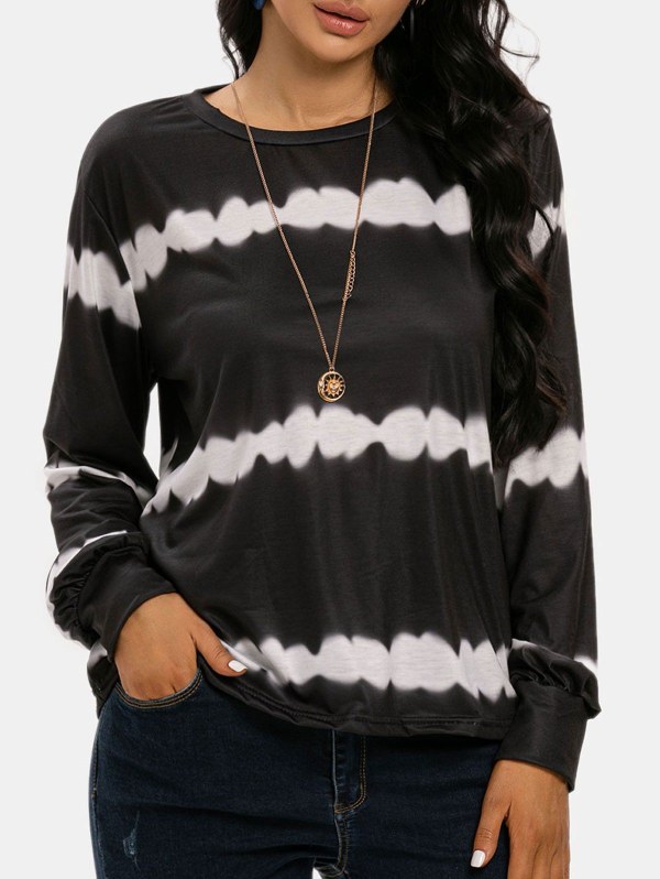 Streak Dye Long Sleeve Top