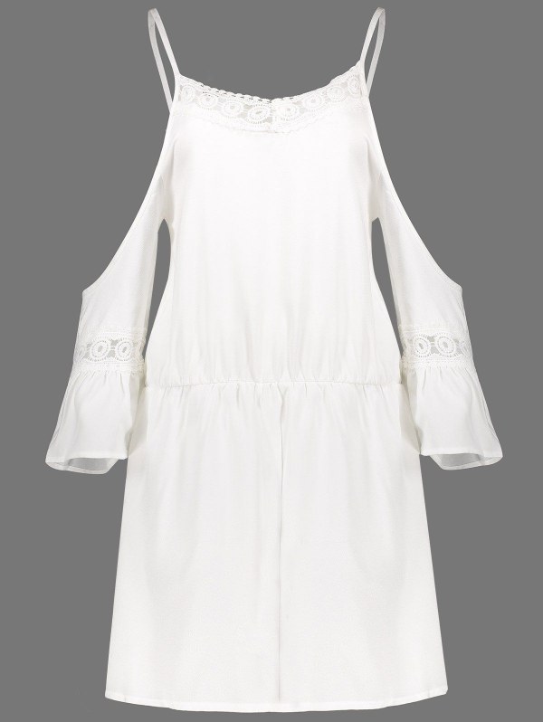 Stylish Spaghetti Strap 3/4 Sleeve Solid Color Spliced Women's Romper