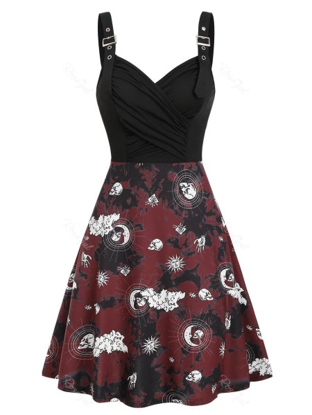 Tie Dye Printed Mini Gothic Cami Dress